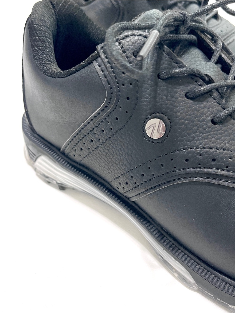 Men's Traditions Waterproof Spiked Golf Shoes Black Leather US 8.5 - Picture 5 of 8